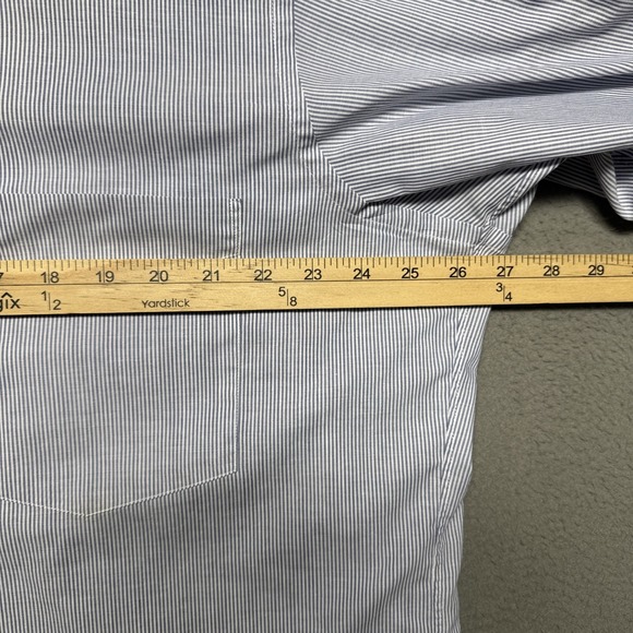 Christian Dior Monsieur Dress Shirt Mens 17 1/2 - 35 Blue‎ Striped Career Office - Picture 5 of 12